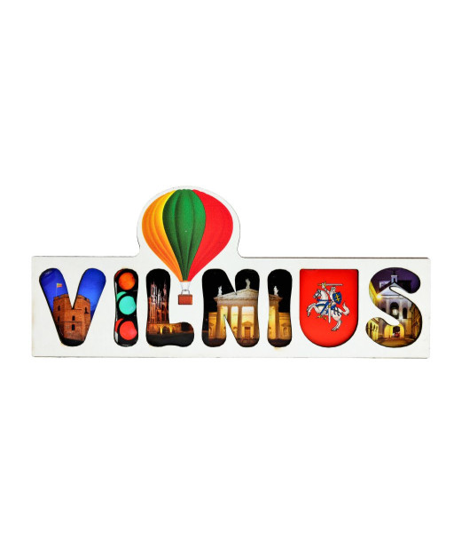 Vilnius Fridge Magnet with City Symbols